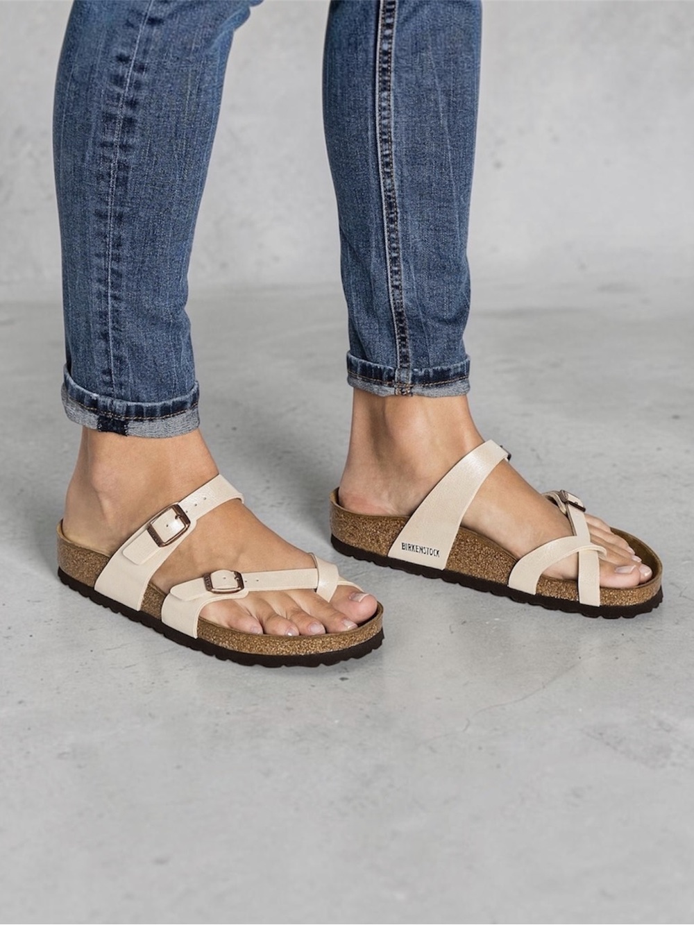 Birkenstock Mayari Sandal in Antique Lace (Pearl/Cream) Size EU 37